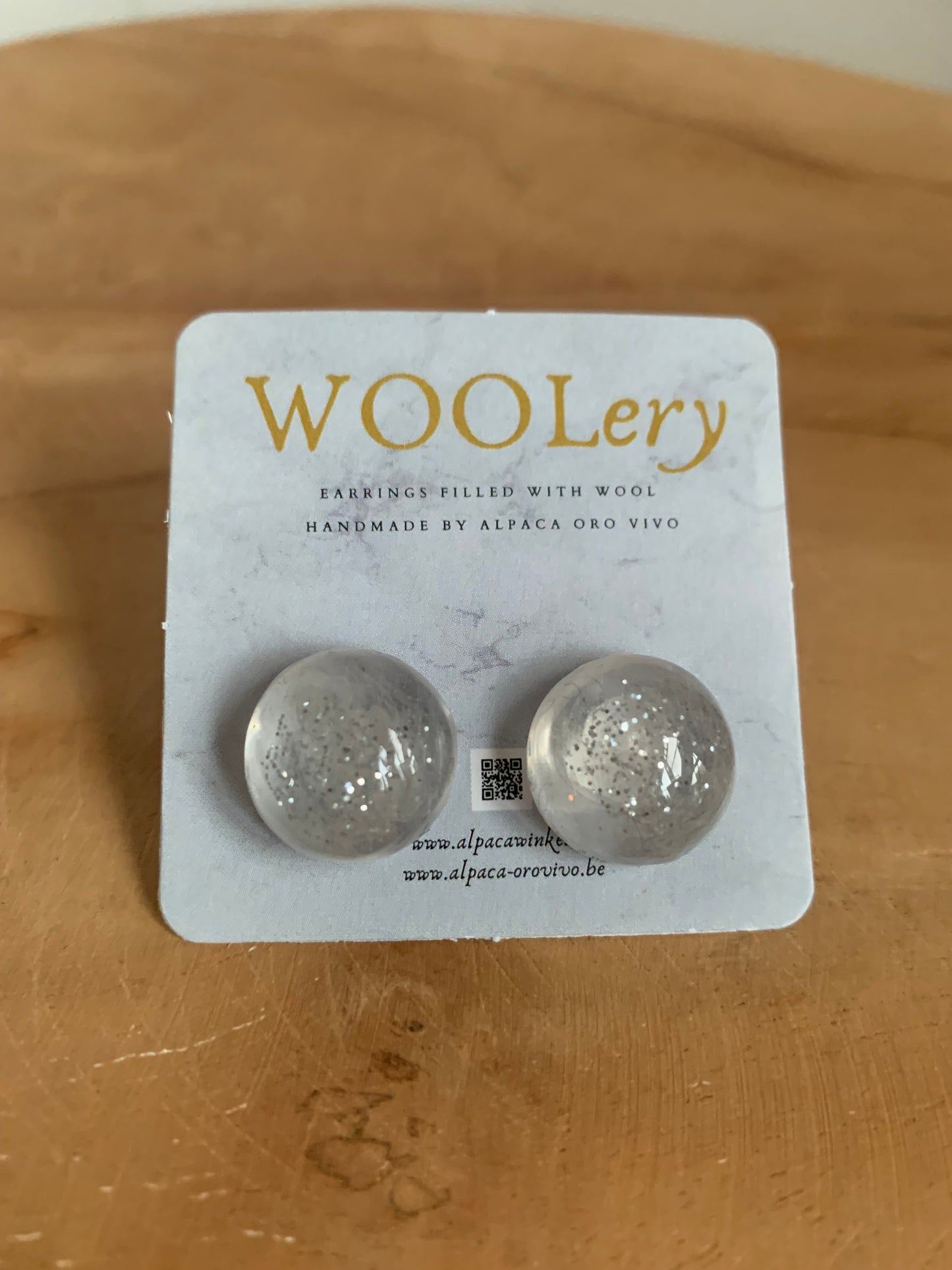 Oorbel steker zilver glitter