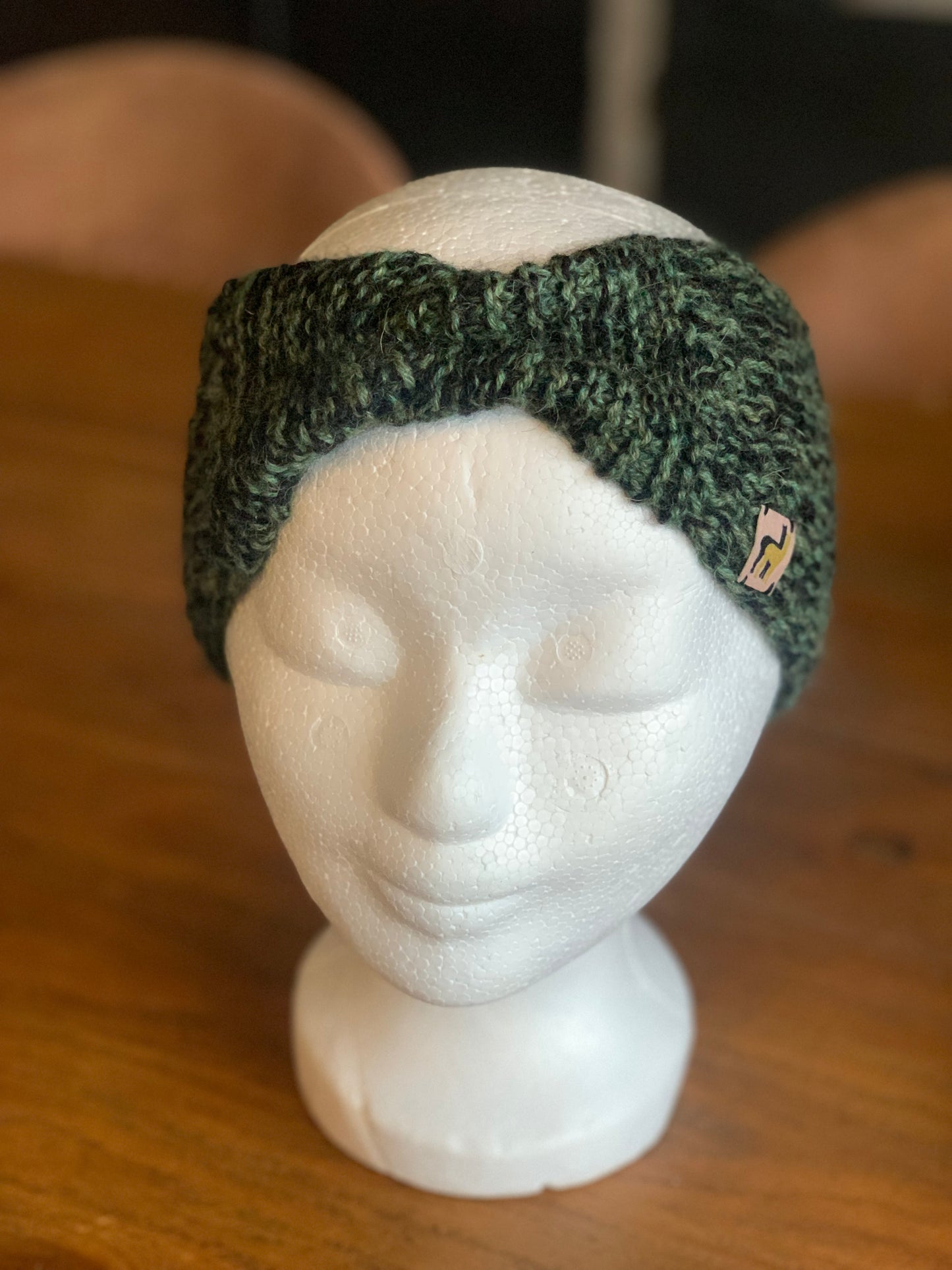 Oorwarmer kaki-zwart