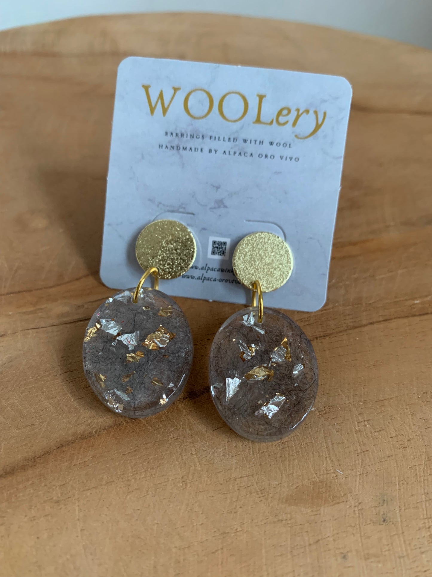 Oorbel gold/Silver flakes