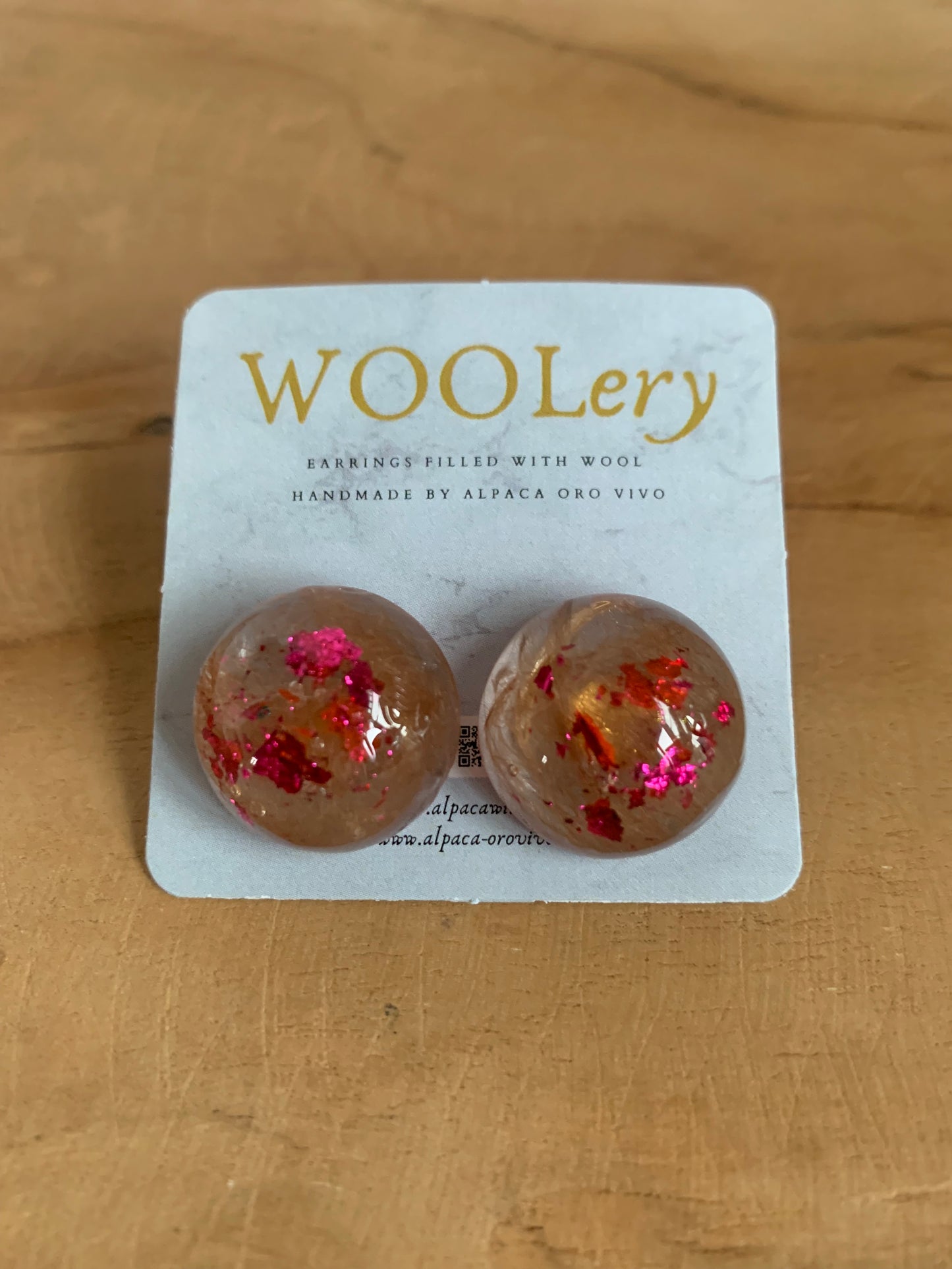 Oorbel steker fushia