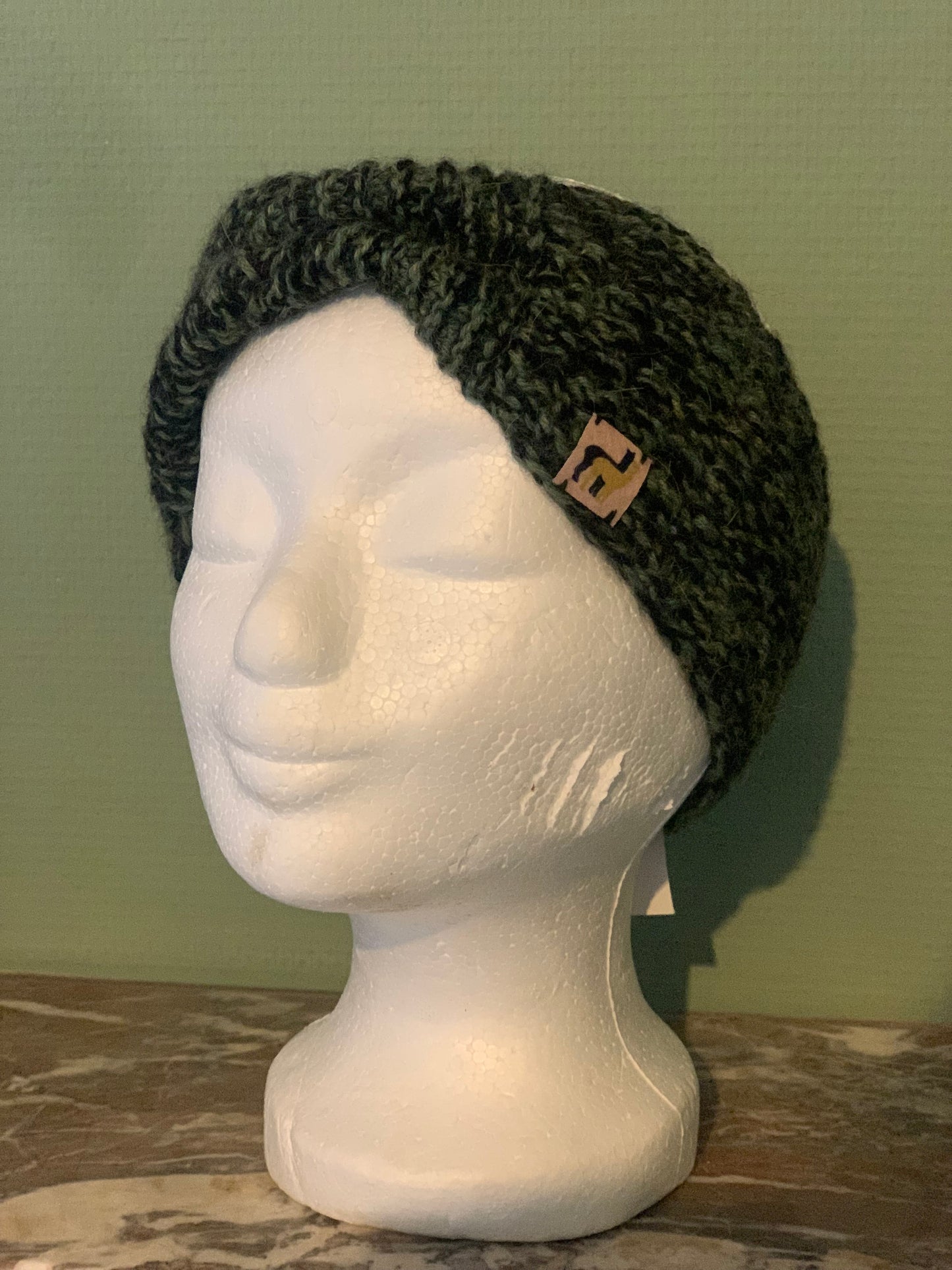 Oorwarmer kaki/zwart