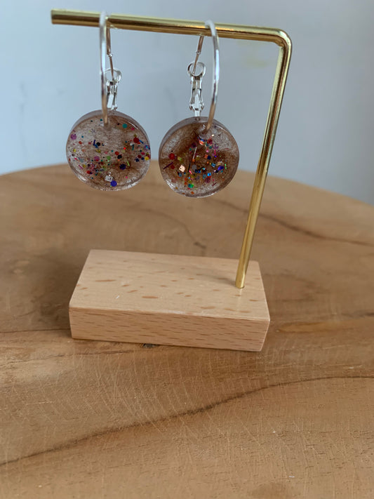 Oorbel rond multi color